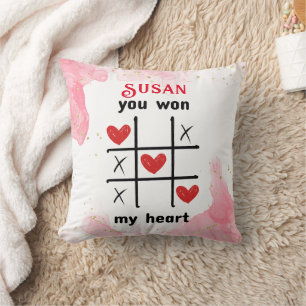 Puzzle Game I You won my heart Throw Pillow