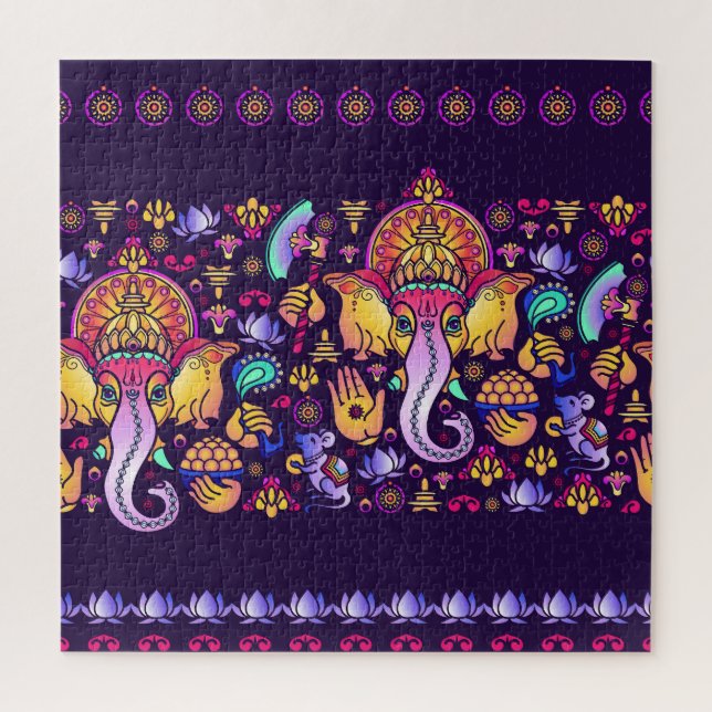 Puzzle Ganesh Hindu God : Festive sans fil (Vertical)