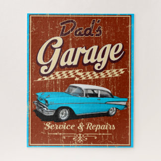 Puzzle Garage Chevy bleu de papa