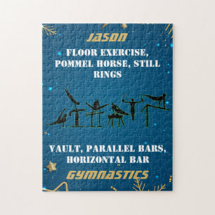 Puzzle Garçons Blue Gold Gymnastique d'hiver Personnalisé