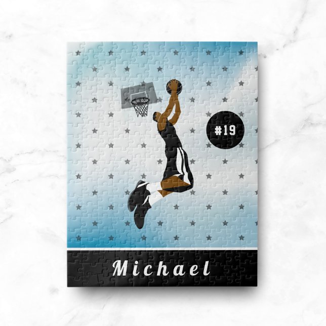 Puzzle Garçons Joueur de basket-ball Star Athlète Nom et  (Créateur téléchargé)