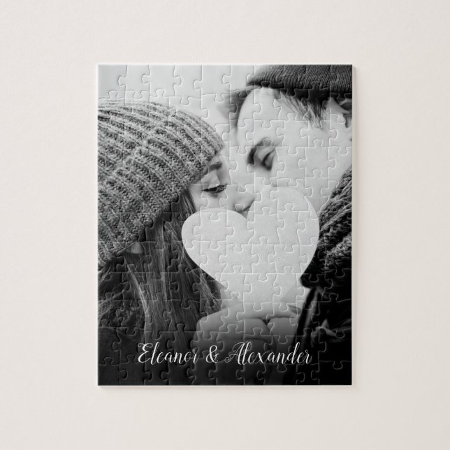 Puzzle Garde photo personnalisée en couple préféré (Vertical)