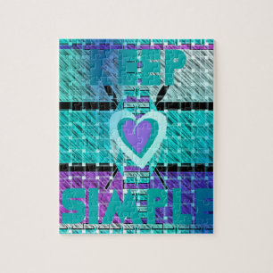 Puzzle Gardez-le simple : Cyan Heart & Clarity Art Motif