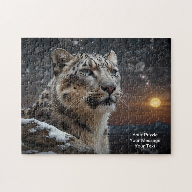 Puzzle Gardien céleste - léopard des neiges (Horizontal)