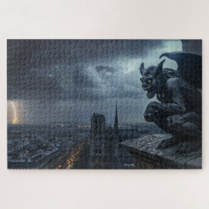 Puzzle Gargoyle dans une nuit orageuse