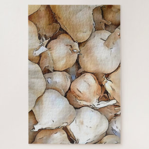 Puzzle Garlic Bulbs Artistic Black Outline Art