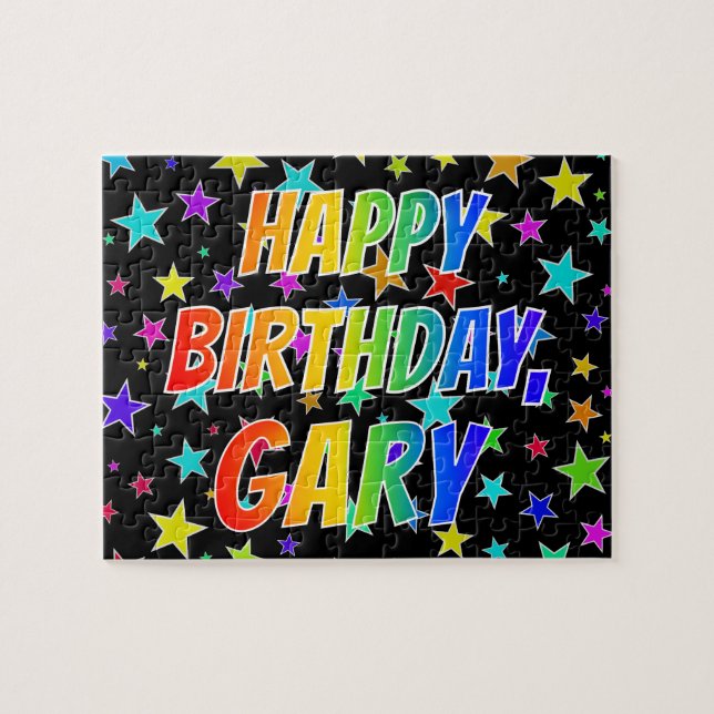 Puzzle "GARY" Premier nom, "HAPPY BIRTHDAY" (Horizontal)