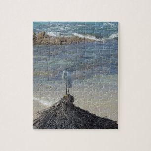 Puzzle Garza Blanca à l'océan assise sur une hutte.