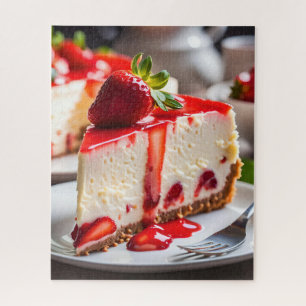 Puzzle Gâteau au fromage et fraises