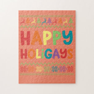 Puzzle Gay Christmas Funny LGBT Happy Holigays Rainbow