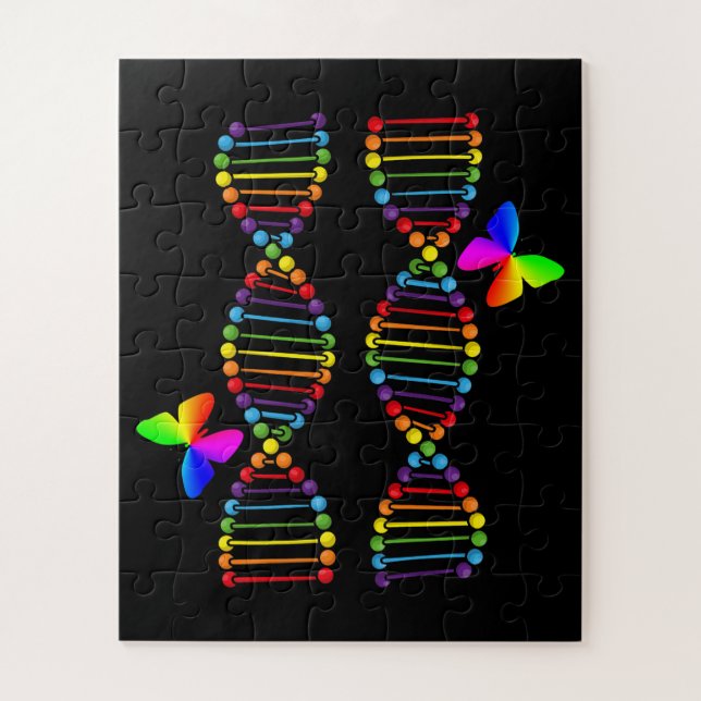 Puzzle Gay pride du mois de l'ADN LGBTQ Arc en ciel (Vertical)