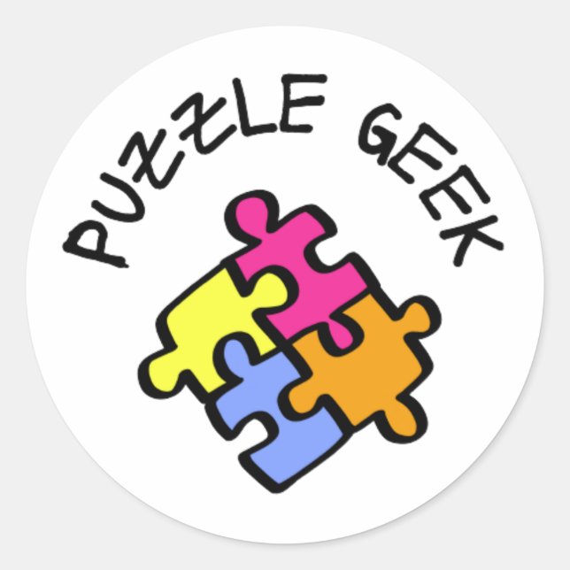 Puzzle Geek       Classic Round Sticker (Front)