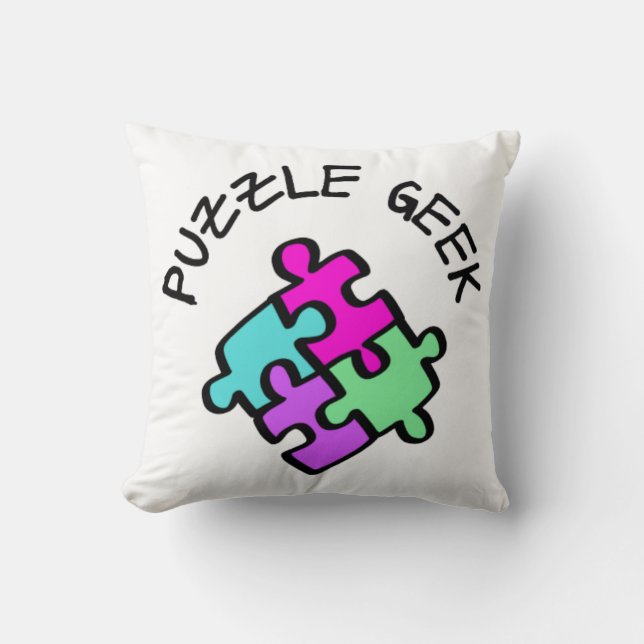 Puzzle Geek     Throw Pillow (Front)