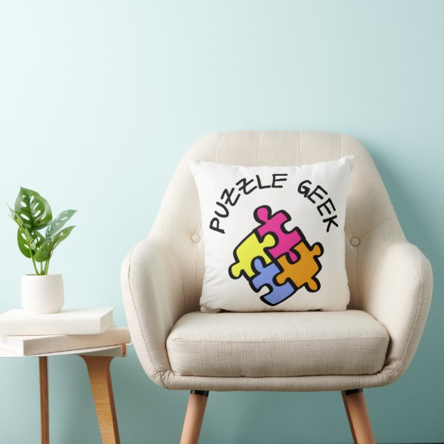 Puzzle Geek        Throw Pillow (Chair)
