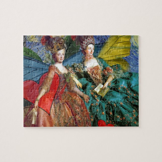 Puzzle Gemini gothique classique femme papillon Whimsical (Horizontal)