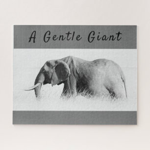 Puzzle Gentle Giant Elephant haute clé photo avec texte
