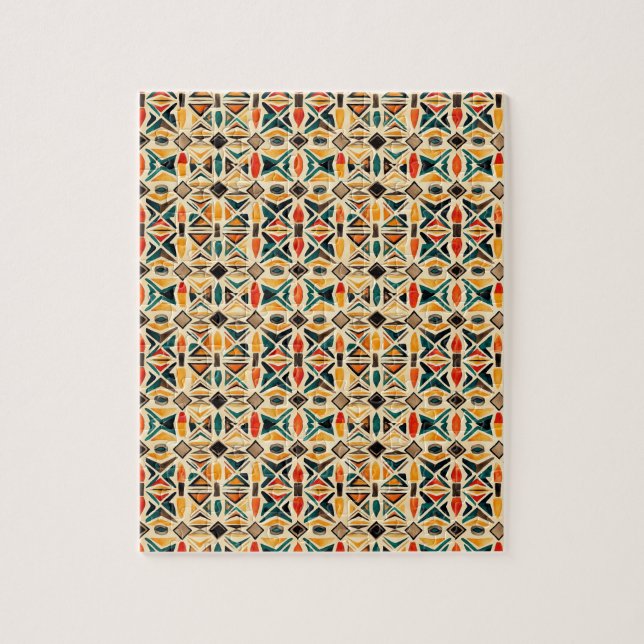 Puzzle Geometric Watercolor Mosaic (Vertical)