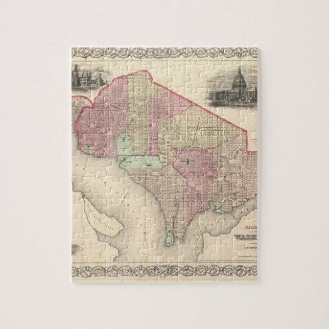 Puzzle Georgetown et la ville de Washington (Vertical)