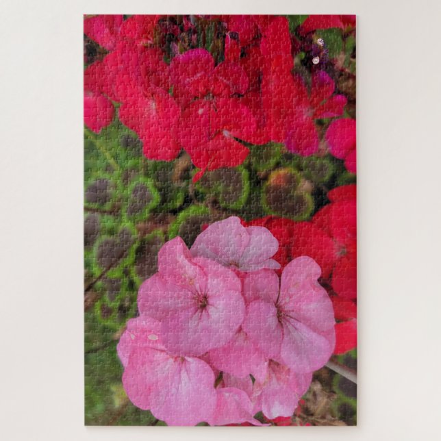 Puzzle Géranium rose et rouge (Vertical)