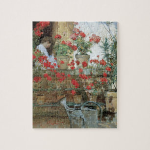 Puzzle Geraniums par Childe Hassam, Impressionnisme Vinta