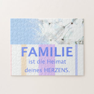 Puzzle German Quote About Family Dandelion Seed Blowball