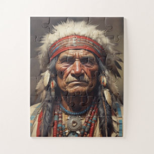 Puzzle Geronimo Portrait du chef guerrier indien