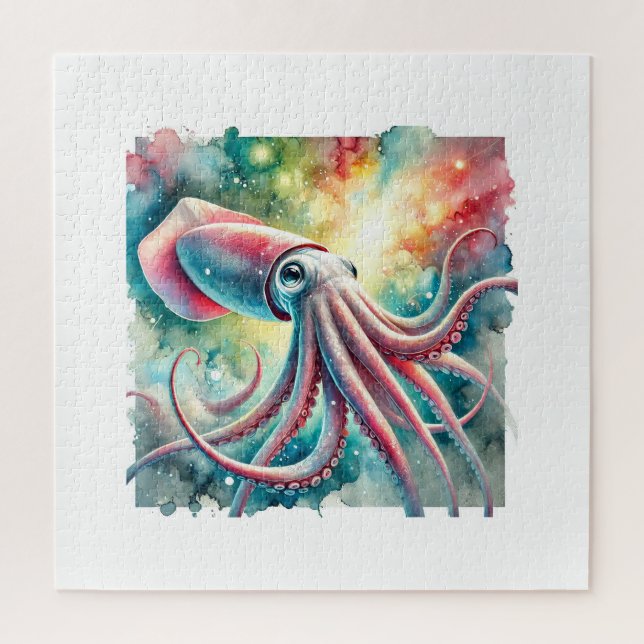 Puzzle Giant Squid 051124AREF102 - Watercolor (Vertical)