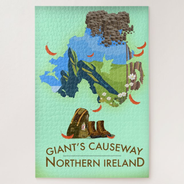 Puzzle Giants Causeway Irlande du Nord Carte poster de vo (Vertical)