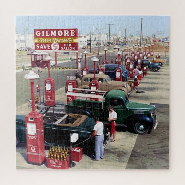 Puzzle Gilmore's Gas A Teria Los Angeles 1948 (Vertical)