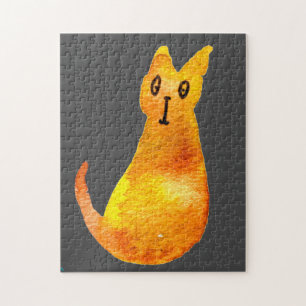 Puzzle Ginger cat mignon aquarelle illustration art