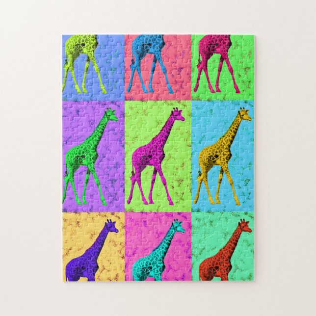 Puzzle Girafe de marche de Popart d'art de bruit (Vertical)