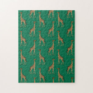 Puzzle Girafe Mammifère Vert Émeraude Animal Sauvage Afri