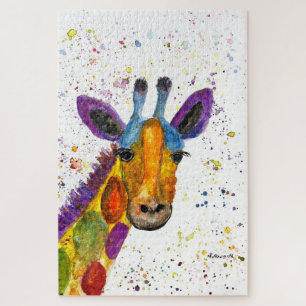 Puzzle Giraffe Animaux Abstraits Sauvages Cute Art Arc-en