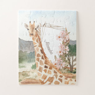 Puzzle Giraffe aquarelle en Savannah africaine