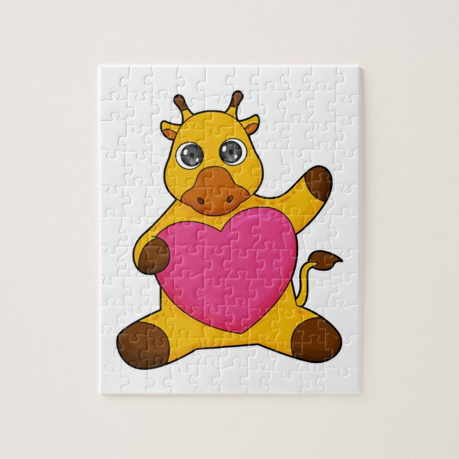 Puzzle Giraffe au coeur (Vertical)