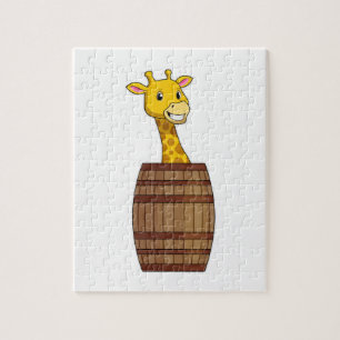 Puzzle Giraffe avec tonneau