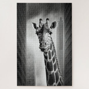 Puzzle Giraffe dans une cityscape