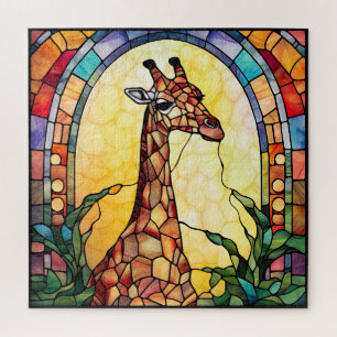Puzzle Giraffe en verre ciselé
