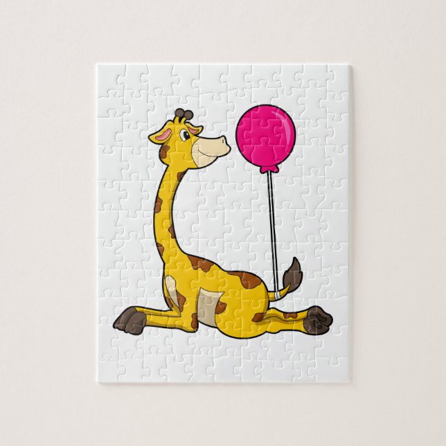 Puzzle Giraffe with Balloon (Vertical)