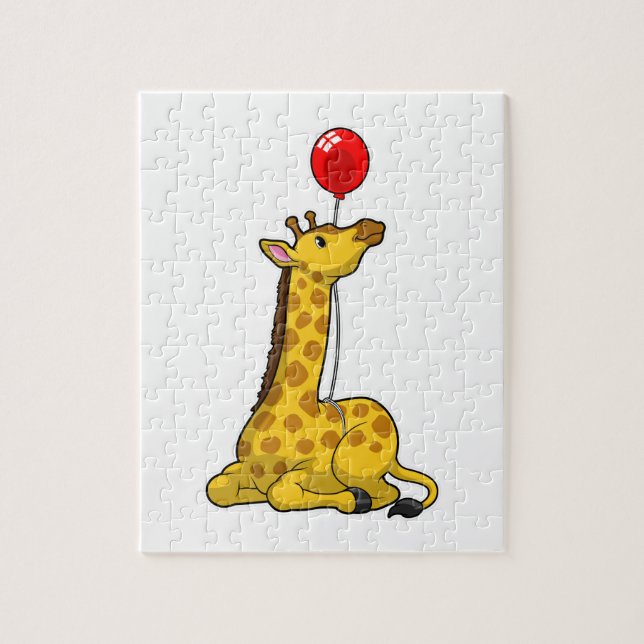 Puzzle Giraffe with Balloon (Vertical)