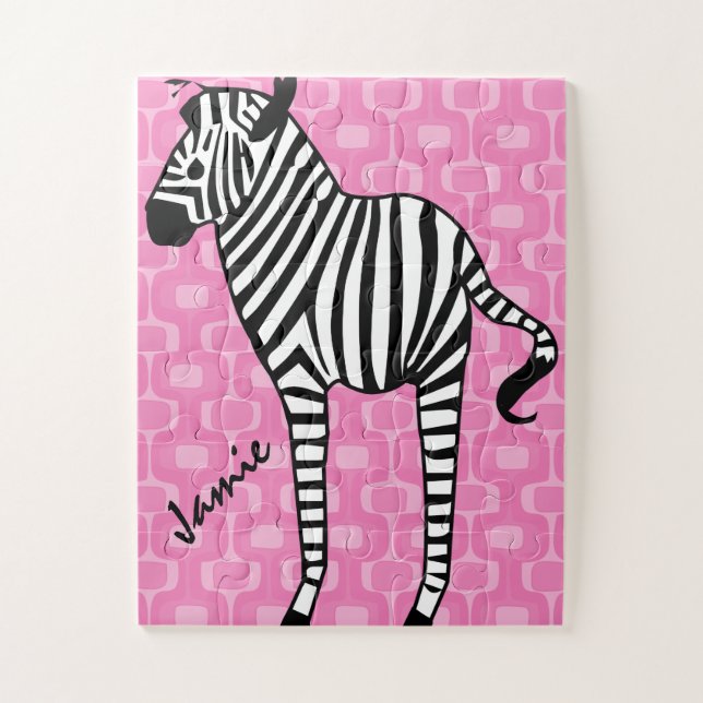 Puzzle Girl Retro Mod Zebra Amateurs Cadeaux (Vertical)