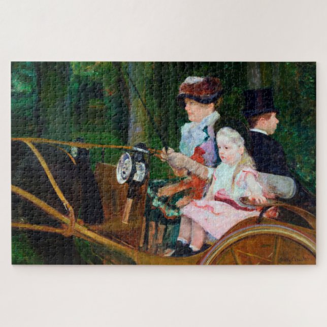Puzzle Girl Riding a Carrie, Mary Cassatt (Horizontal)