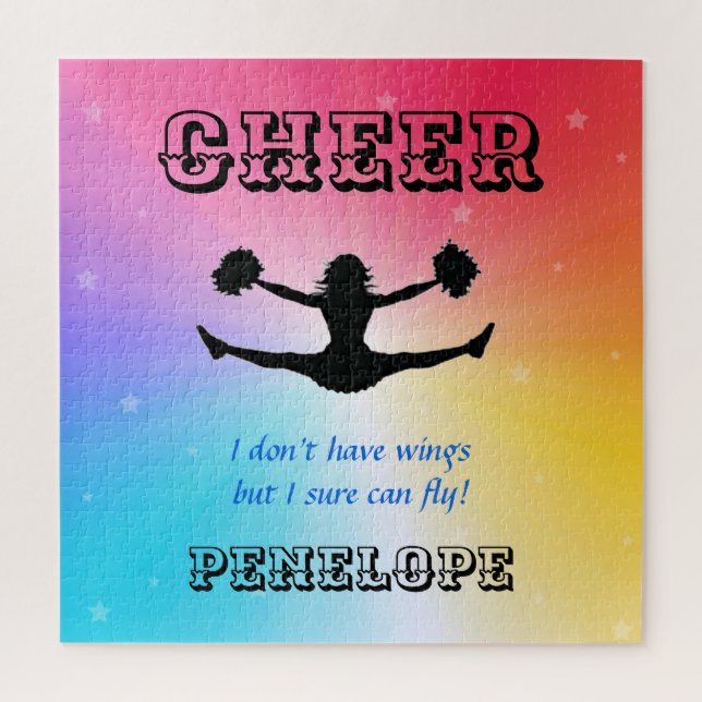 Puzzle Girls Cheerled Flyer Personnalisé Arc-en-ciel (Vertical)