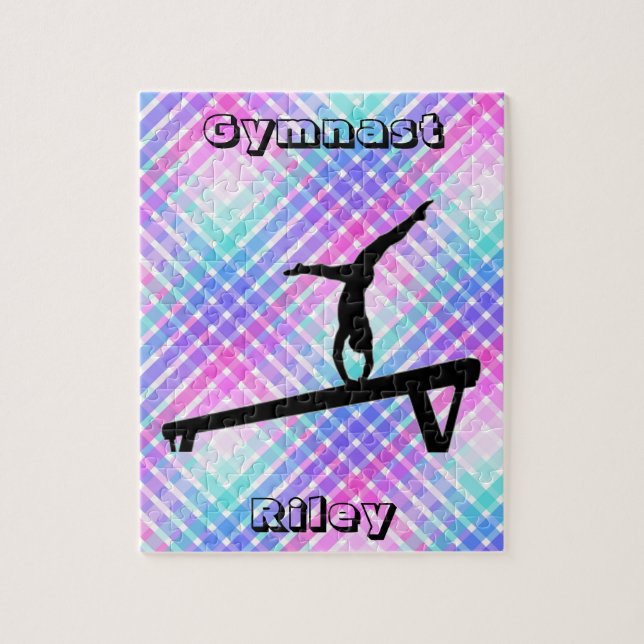 Puzzle Girls Gymnast Gymnastique Balance Beam Pastel (Vertical)