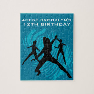 Puzzle Girls Spy Party Teal Fingerprint