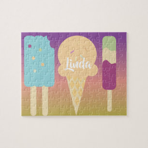 Puzzle Glace Crème Été Ombré Arc-en-ciel Coloré Art Enfan