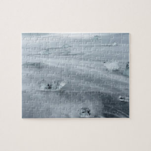 Puzzle Glace et eau sur une plage, Islande
