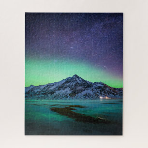 Puzzle Glace et neige Aurora Borealis Voie Lactée Islan