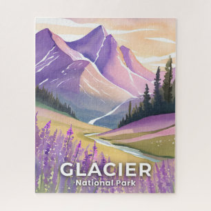 Puzzle Glacier National Park   Lavande aquarelle de print
