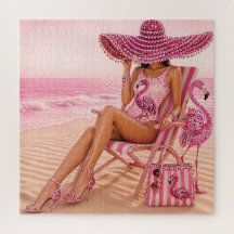Glam Chic Classeuse Rose Flamant Tropical Beach